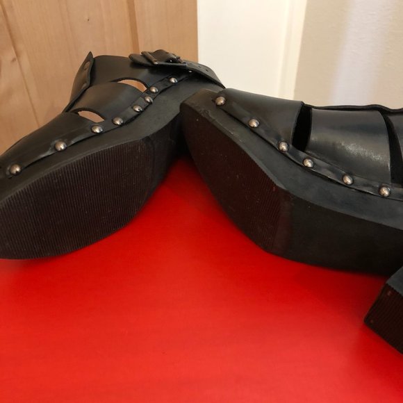 MAJE Studded leather platform sandals | THE OUTNET Studded Leather Platform Sandals